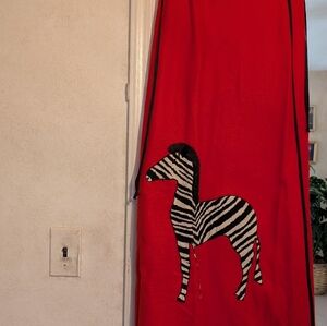 Red Apron with Zebra Design